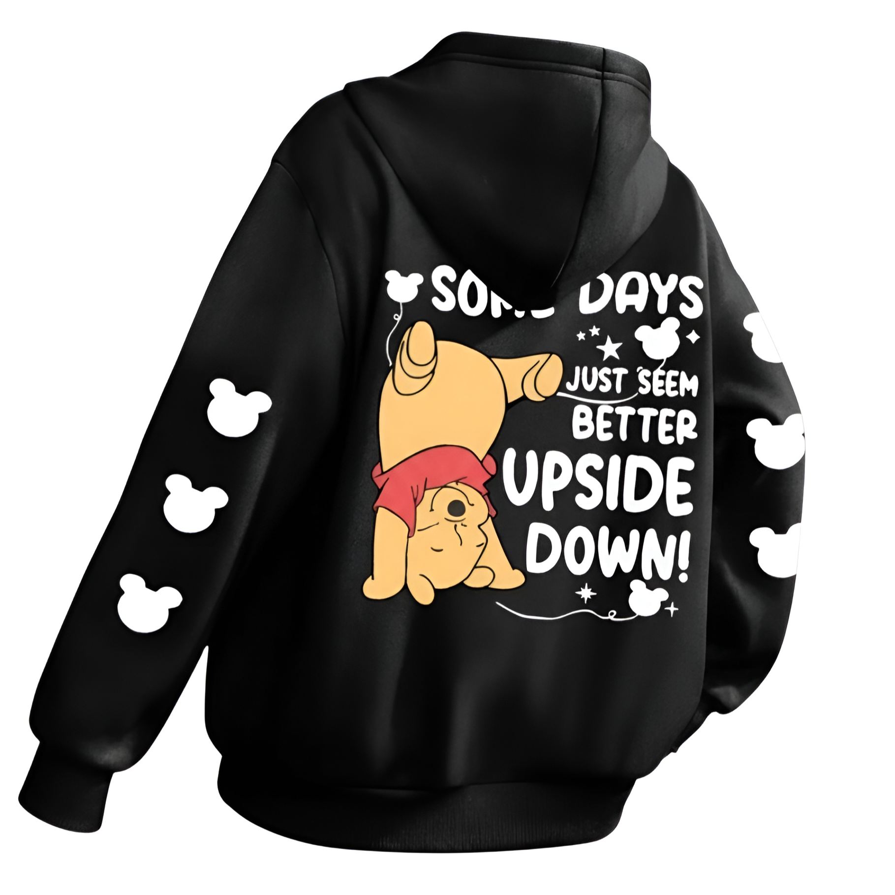Some Days Just Seem Upside Cartoon Print Pullover Hooded