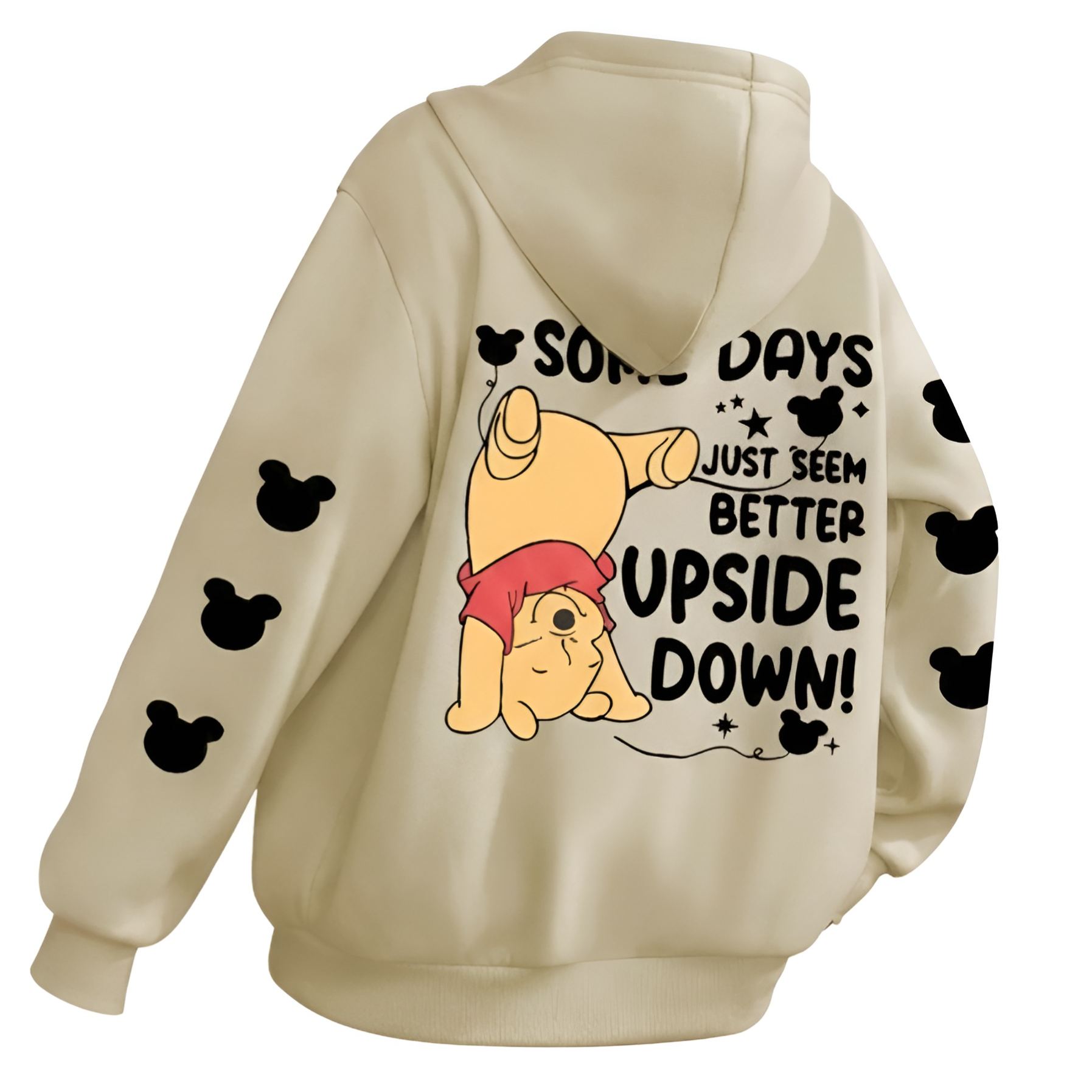 Some Days Just Seem Upside Cartoon Print Pullover Hooded