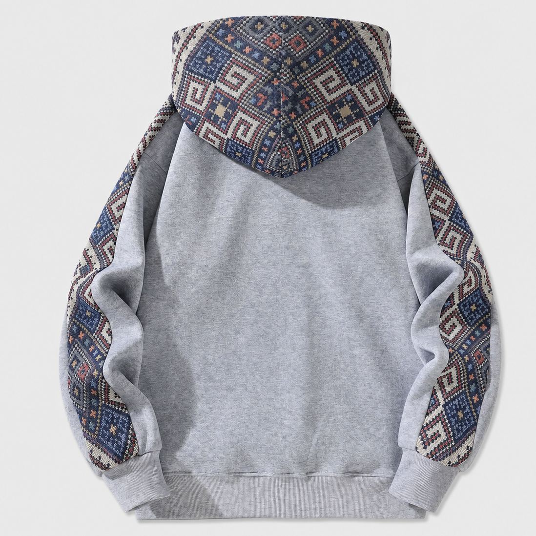 Retro Color Block Quarter Zip Knit Fitted Casual Pullover Hoodie For Men
