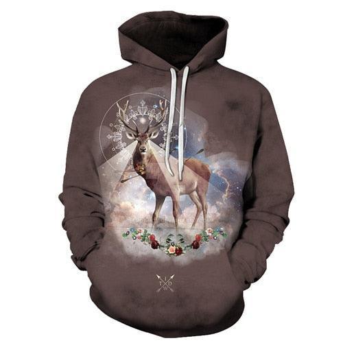3D Angelic Deer Printed Hoodie-My 3D Hoodie
