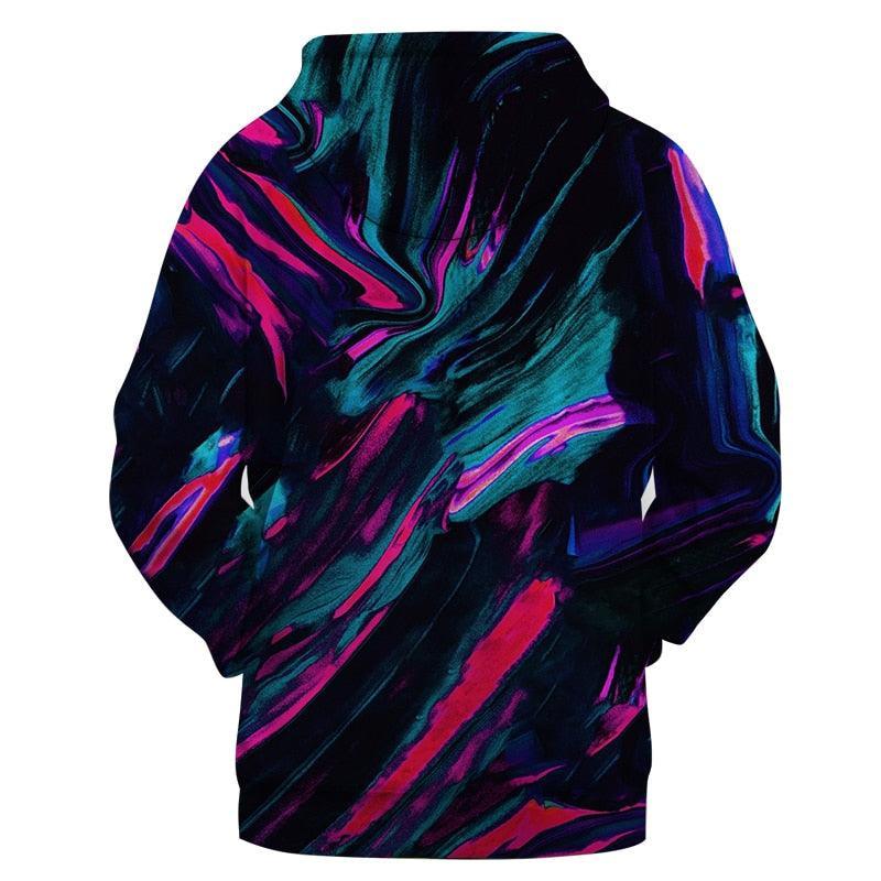 Black And Neon Marble 3D Printed Hoodie-My 3D Hoodie