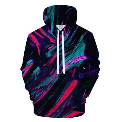Black And Neon Marble 3D Printed Hoodie-My 3D Hoodie