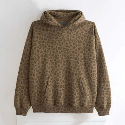 Printed Pullover Hoodie With Kangaroo Pocket
