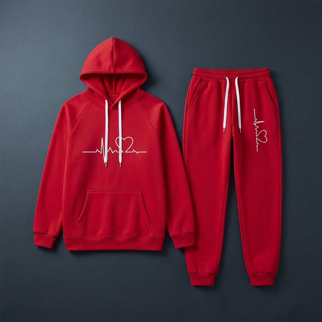 Long Sleeve Hooded Pullover With Pocket And Jogger Set For Women