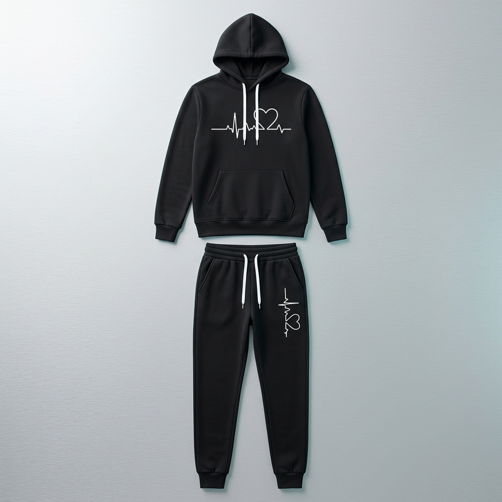 Long Sleeve Hooded Pullover With Pocket And Jogger Set For Women