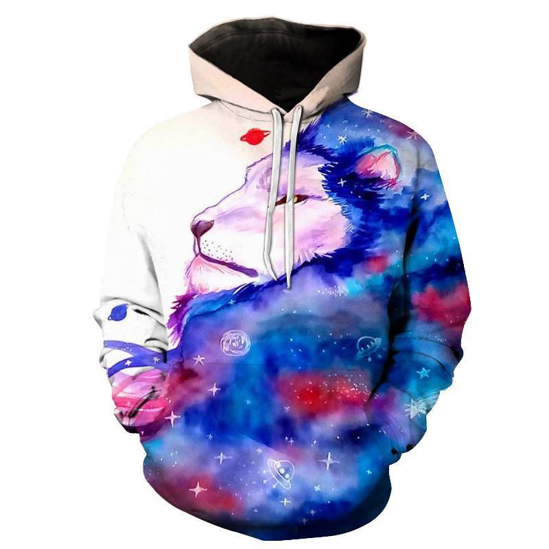 Galaxy Lion 3D Sweatshirt, Hoodie, Pullover-My 3D Hoodie