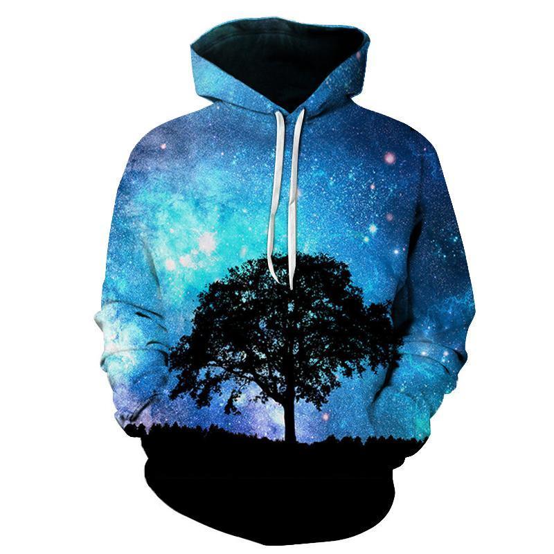 Starry Night Sky Tree 3D Sweatshirt Hoodie Pullover-My 3D Hoodie