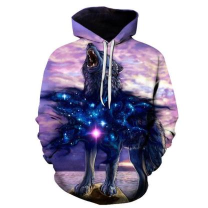 Wolf Star Heart 3D Sweatshirt Hoodie Pullover-My 3D Hoodie