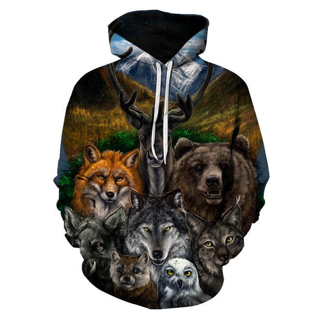 Wolf Pack 3D Sweatshirt Hoodie Pullover-My 3D Hoodie
