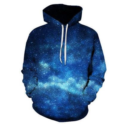 Blue Galaxy 3D Sweatshirt Hoodie Pullover-My 3D Hoodie