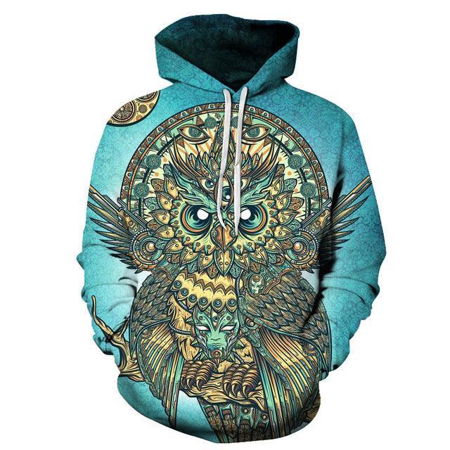 Curious Owl 3D Hoodie Sweatshirt Pullover-My 3D Hoodie