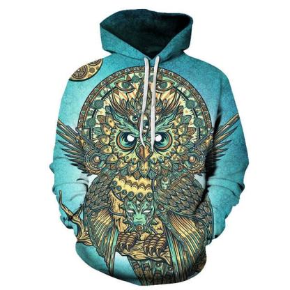 Curious Owl 3D Hoodie Sweatshirt Pullover-My 3D Hoodie