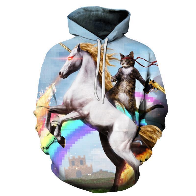 Unicorn Cat 3D Hoodie Sweatshirt Pullover-My 3D Hoodie