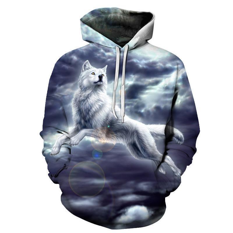 Gray Wolf 3D Sweatshirt Pullover Hoodie-My 3D Hoodie