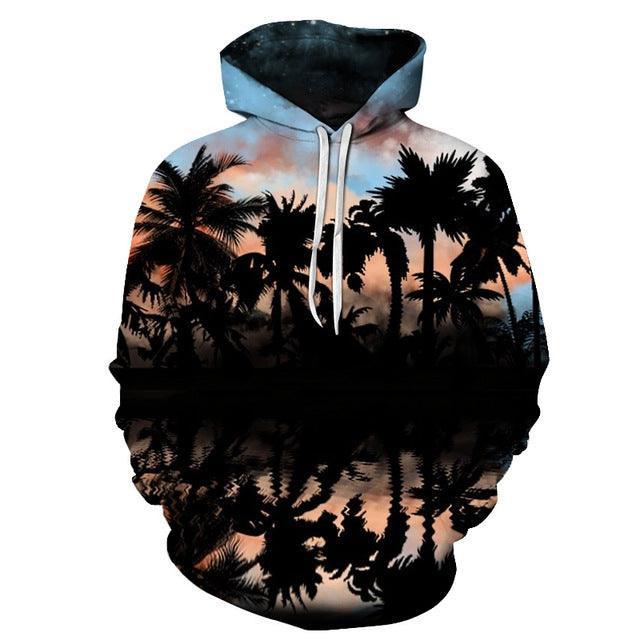 Palm Tree Sunset 3D Hoodie Sweatshirt Pullover-My 3D Hoodie