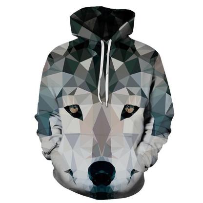 Geometric Wolf 3D Sweatshirt, Hoodie, Pullover-My 3D Hoodie