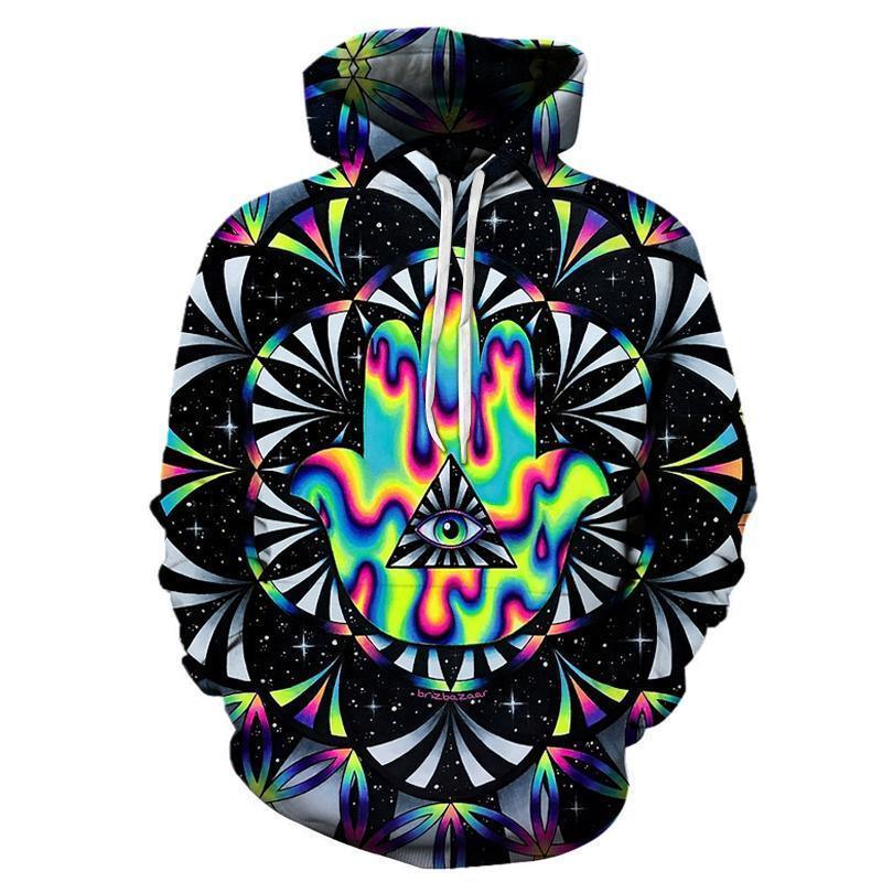 Trippy Hamsa 3D Hoodie Sweatshirt Pullover-My 3D Hoodie