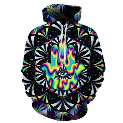 Trippy Hamsa 3D Hoodie Sweatshirt Pullover-My 3D Hoodie