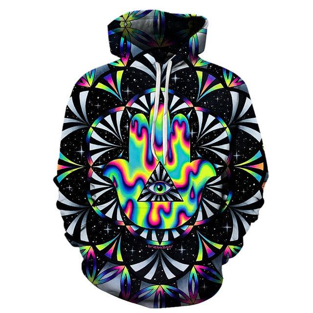 Trippy Hamsa 3D Hoodie Sweatshirt Pullover-My 3D Hoodie
