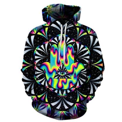 Trippy Hamsa 3D Hoodie Sweatshirt Pullover-My 3D Hoodie