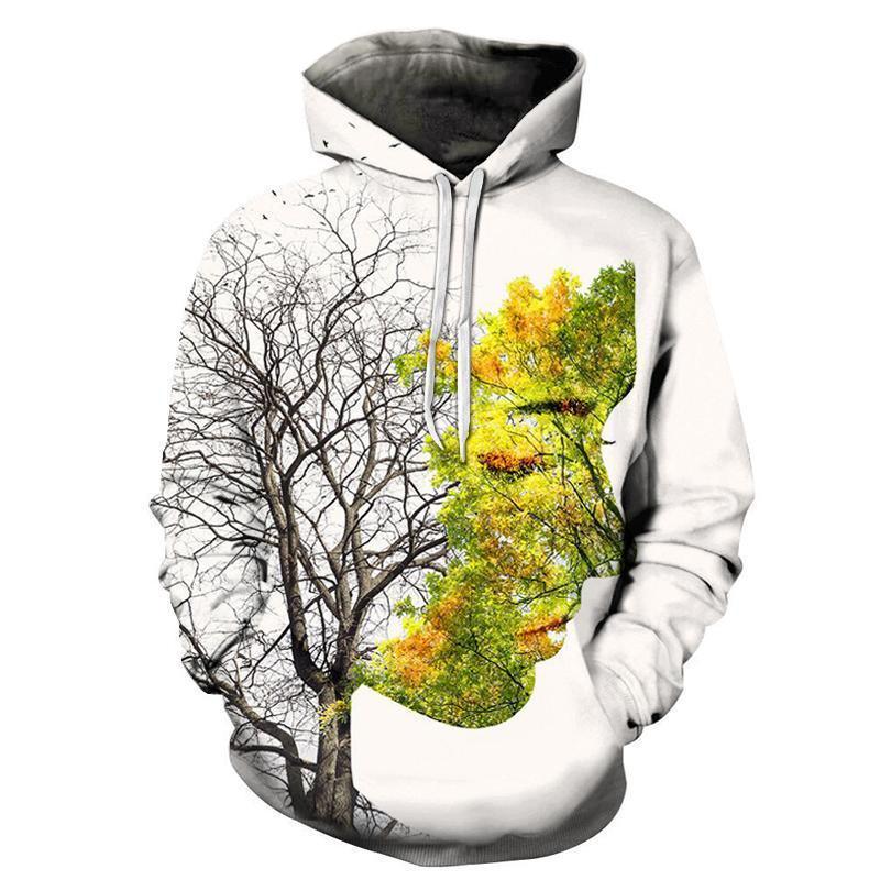 Tree Contrast 3D Sweatshirt Hoodie Pullover-My 3D Hoodie