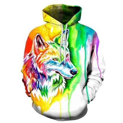 Wolf Paint Splash 3D Sweatshirt Hoodie Pullover-My 3D Hoodie