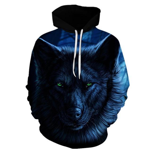 Green Eyed Wolf 3D Sweatshirt Hoodie Pullover-My 3D Hoodie