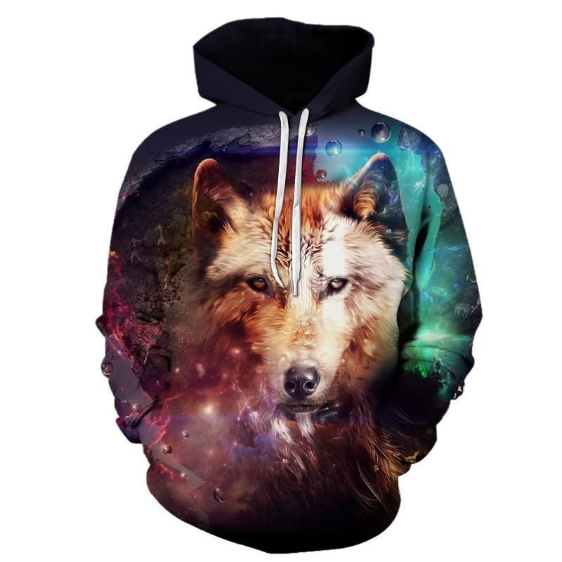 Galaxy Wolf 3D Sweatshirt, Hoodie, Pullover-My 3D Hoodie