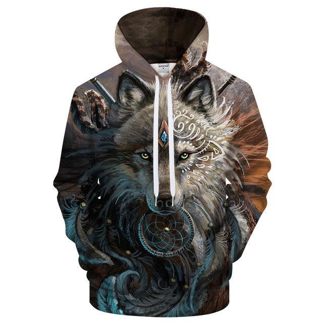 Wolf Warrior 3D Sweatshirt Hoodie Pullover-My 3D Hoodie