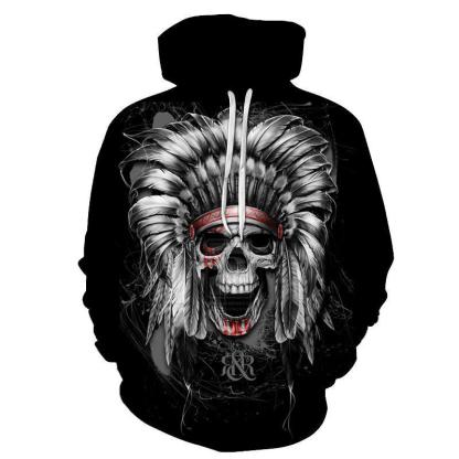 Indian Skull 3D Sweatshirt, Hoodie, Pullover-My 3D Hoodie