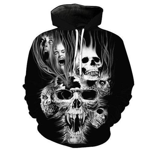 Screaming Skull 3D Sweatshirt Hoodie Pullover-My 3D Hoodie