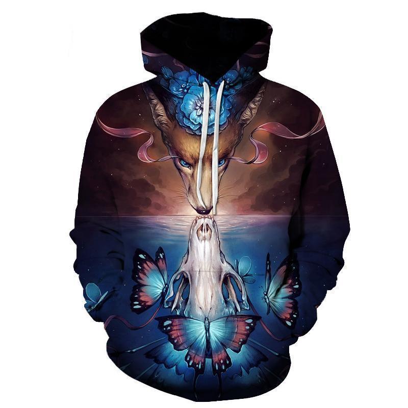 Dragon Fox Reflection 3D Sweatshirt Hoodie Pullover-My 3D Hoodie