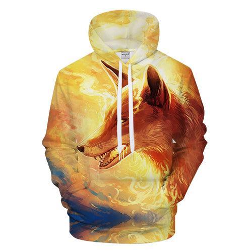 Fox In The Flame 3D Sweatshirt, Hoodie, Pullover-My 3D Hoodie
