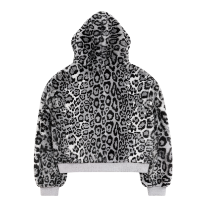Leopard Print Zip Up Hoodie