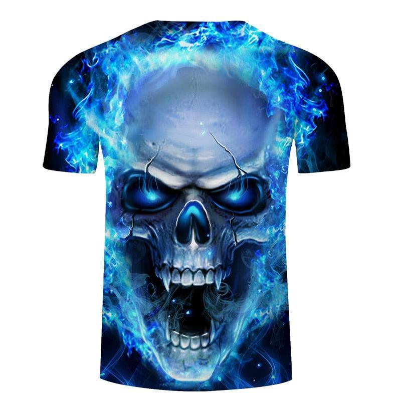 Blazing Skull T-shirt-My 3D Hoodie