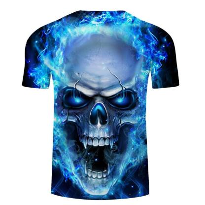 Blazing Skull T-shirt-My 3D Hoodie