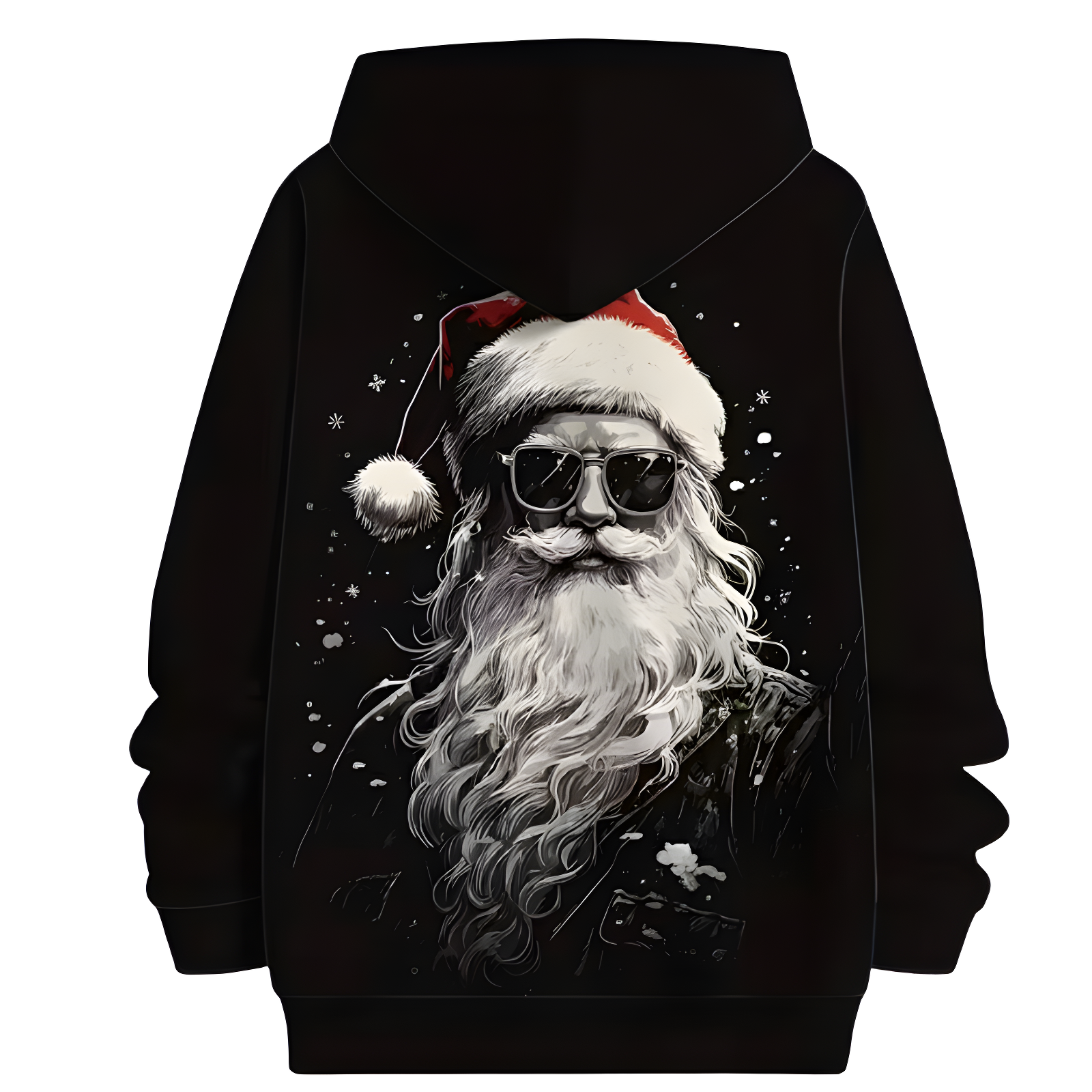 Men Casual Santa Claus Print Hoodie