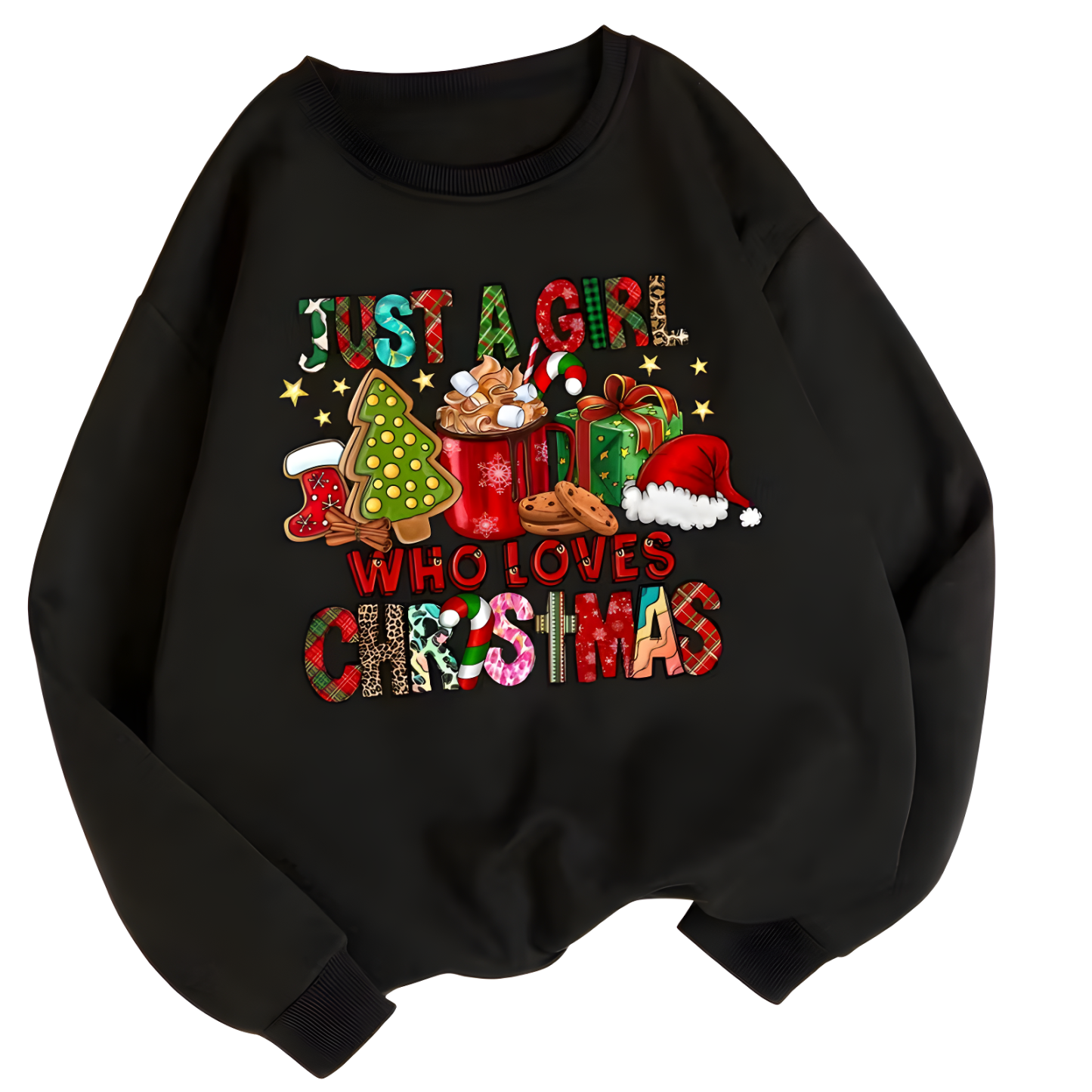 Christmas Graphic Sweatshirt For Holiday Parties For Girls