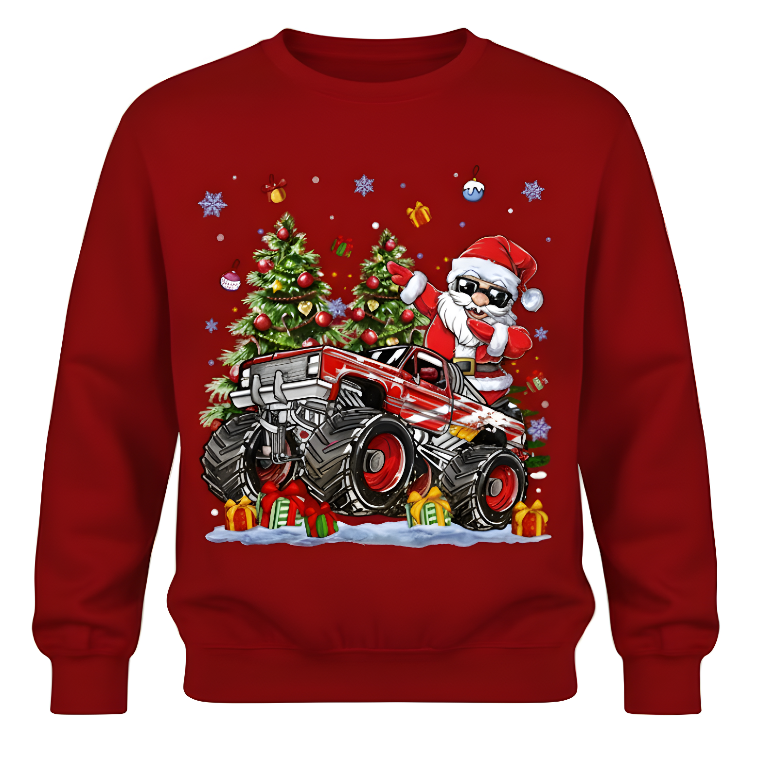 Boys Santa And Gift Truck Print Sweatshirt