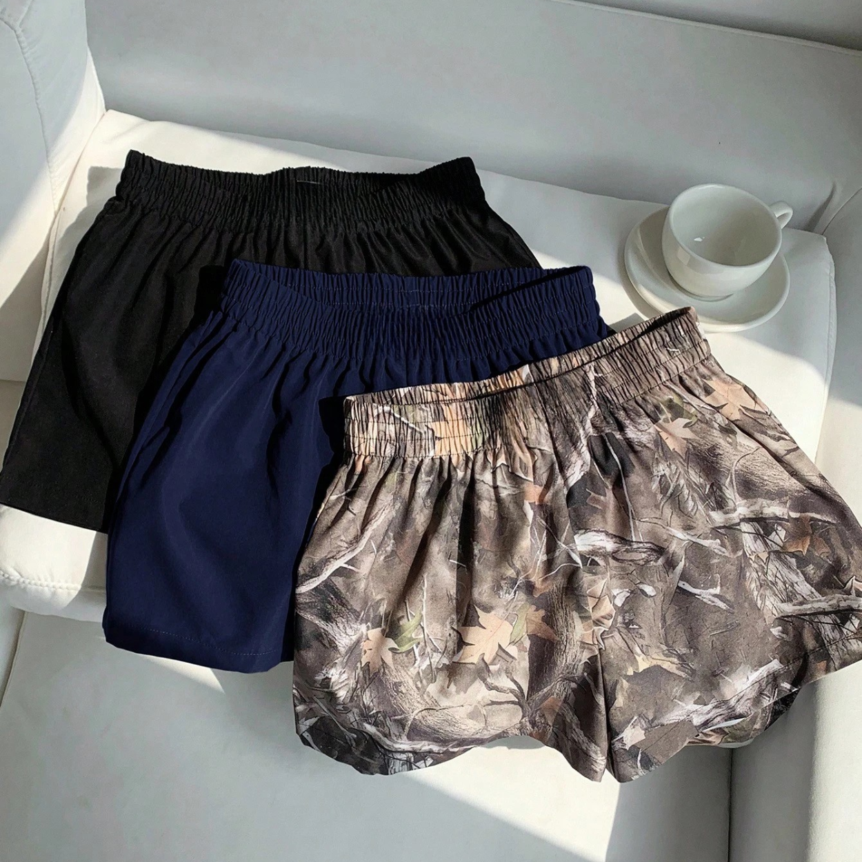 3 Pieces Casual Printed Summer Shorts Set