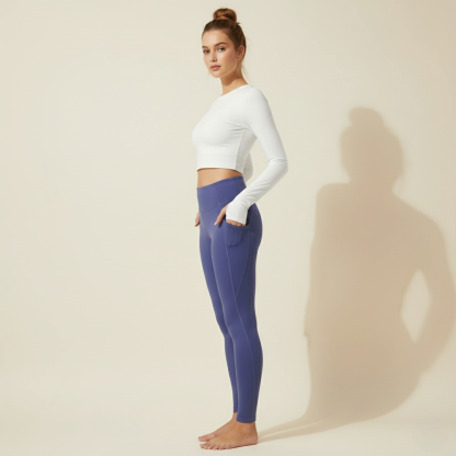 Warm Fleece Lined Yoga Pants With 3 Pockets For Winter Workouts