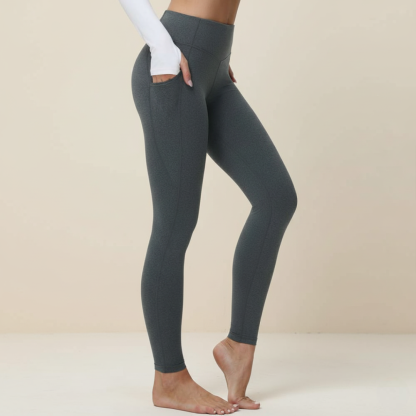 Warm Fleece Lined Yoga Pants With 3 Pockets For Winter Workouts