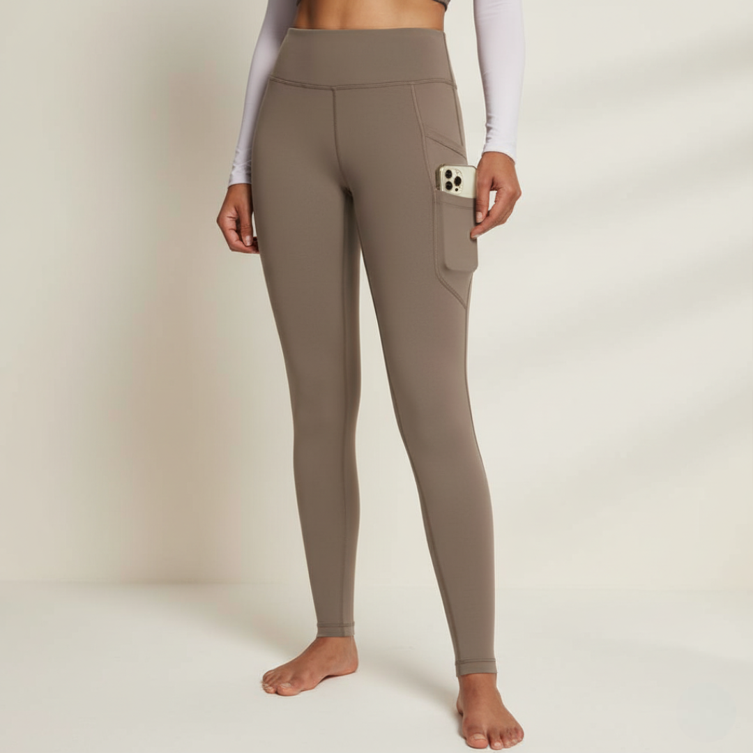 Warm Fleece Lined Yoga Pants With Pockets For Winter Workouts