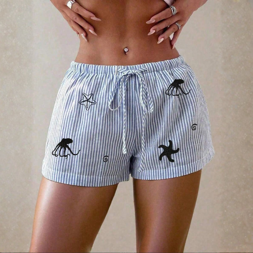 Summer Printed Elastic Mini Shorts For Women