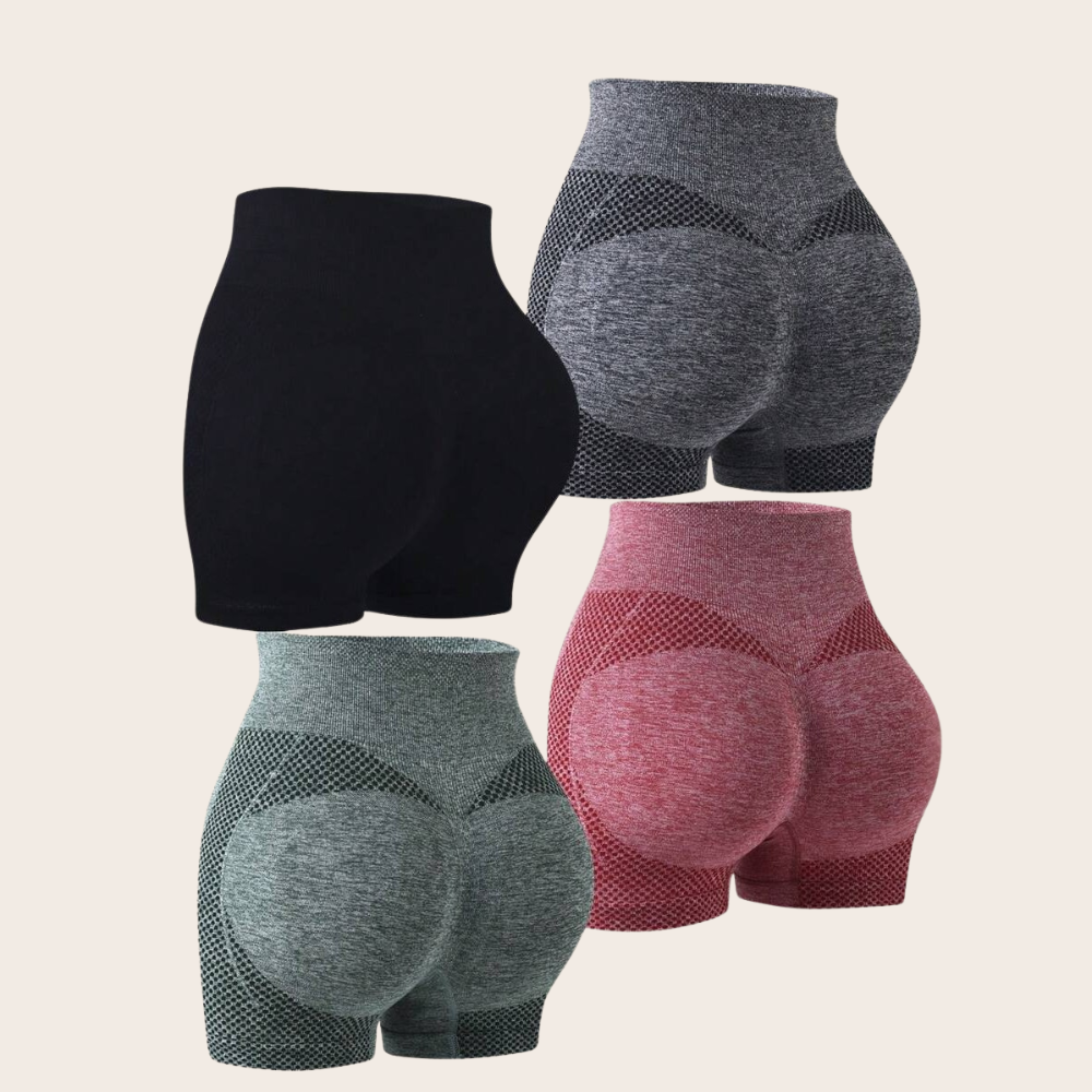 Pack Of 4 Butt Lifting High Yoga Shorts For Women