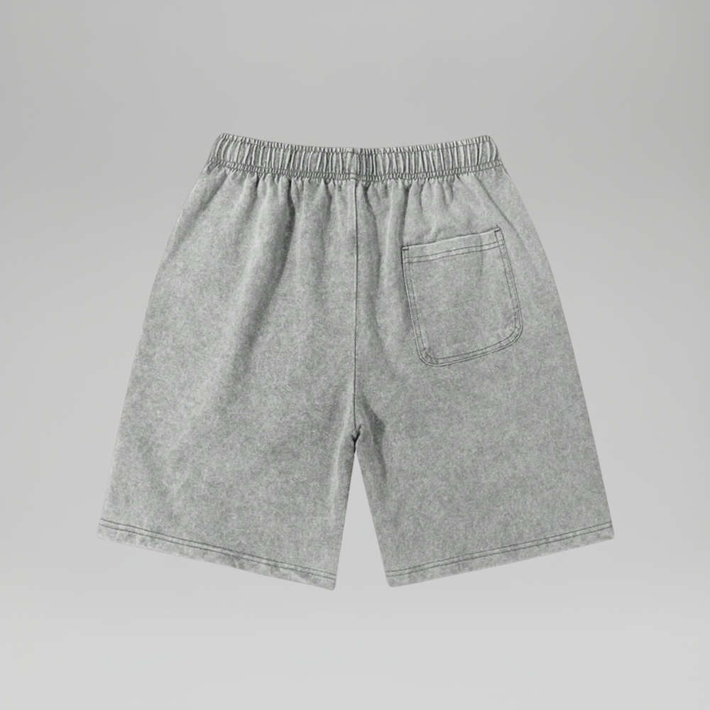 Men’s Gradient Washed Graphic Print Cotton Shorts
