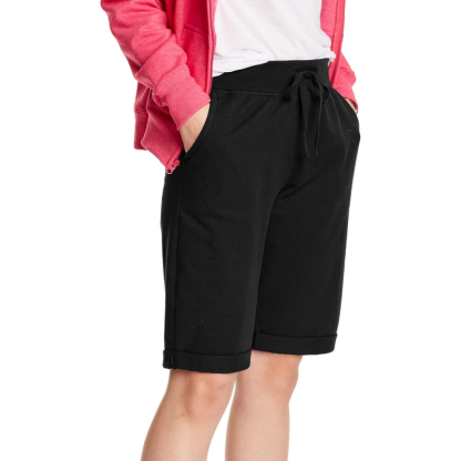 French Terry Bermuda Shorts With Drawstring And Pockets