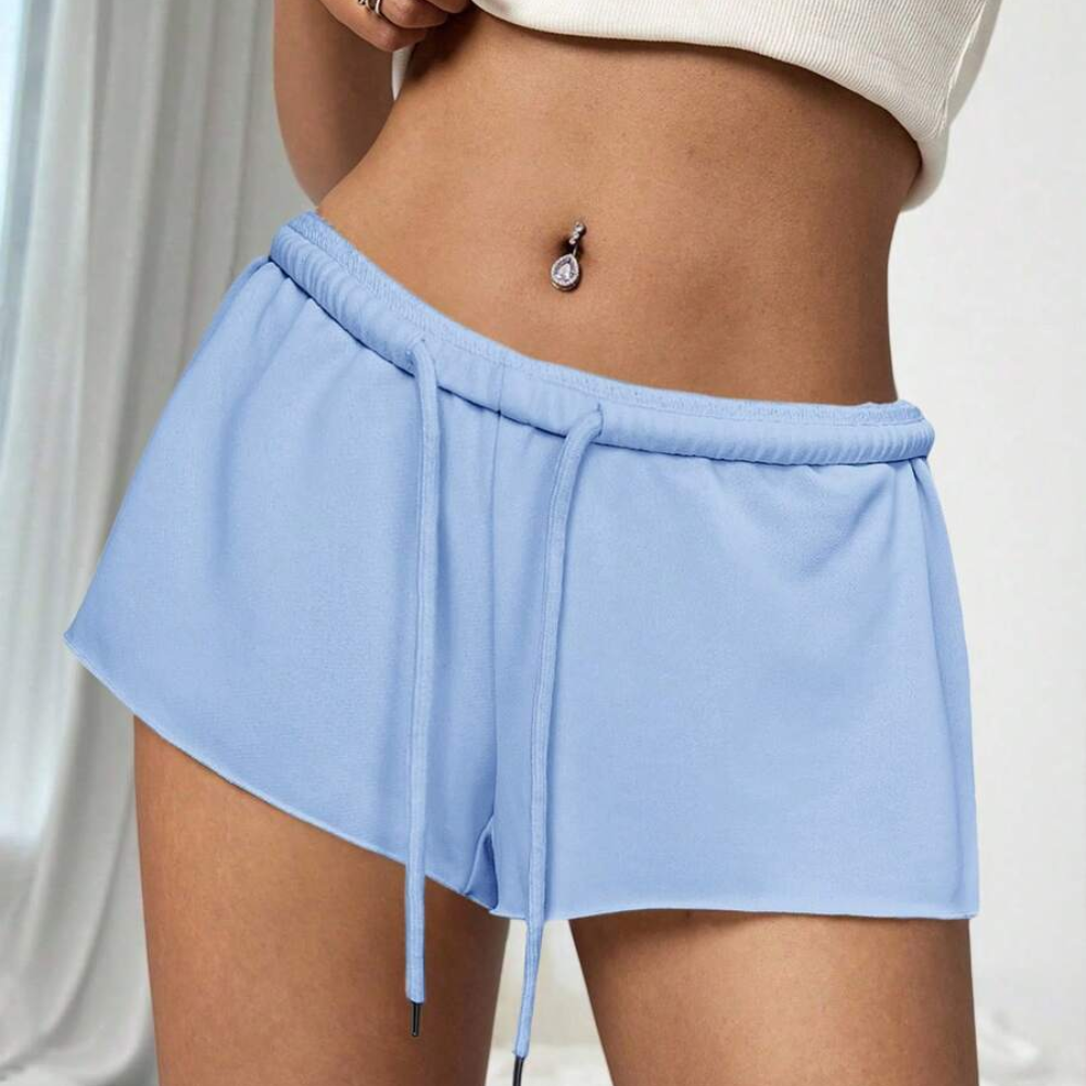Solid Color Loose And Casual Elastic Shorts For Women
