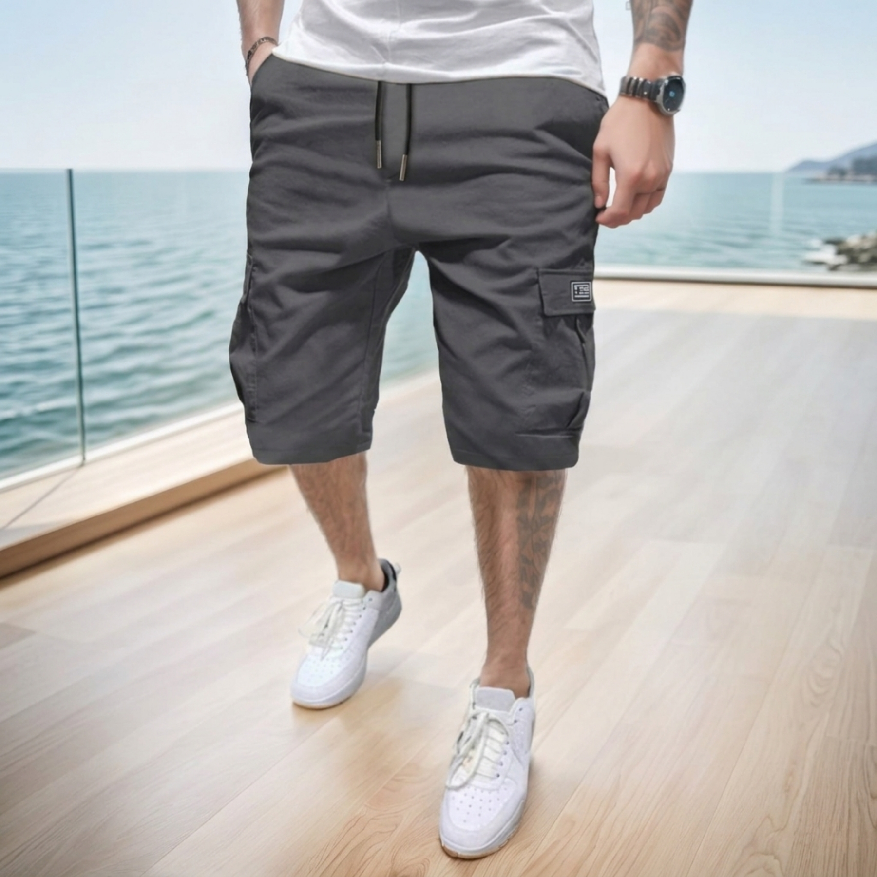 Pack Of 4 Summer Loose Cargo Shorts