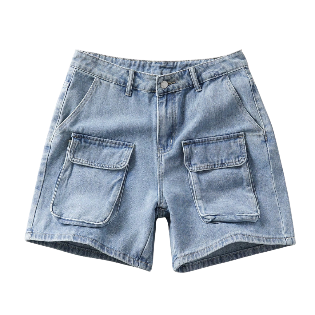 Casual And Camouflage Print Denim Cargo Shorts